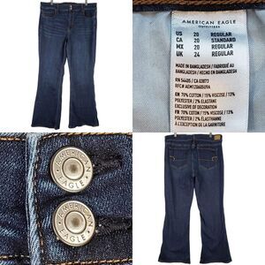 American Eagle Jeans Womens Size 20 Blue High Rise Flare Jean Artist Dark Wash